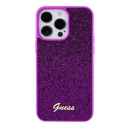 Deksel for Apple iPhone 15 Pro Max, Guess, Disco Metal Script, Fuchsia