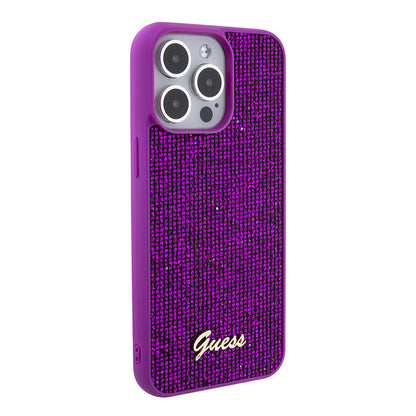 Deksel for Apple iPhone 15 Pro Max, Guess, Disco Metal Script, Fuchsia