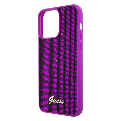Deksel for Apple iPhone 15 Pro Max, Guess, Disco Metal Script, Fuchsia