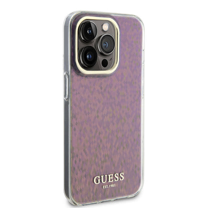Deksel for Apple iPhone 15 Pro Max, Guess, IML Faceted Mirror Disco Iridescent, Rosa