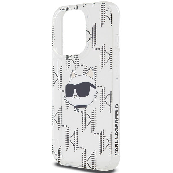 Deksel for Apple iPhone 15 Pro Max, Karl Lagerfeld, IML Electroplated Choupette Head, Gjennomsiktig