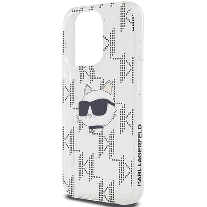 Deksel for Apple iPhone 15 Pro Max, Karl Lagerfeld, IML Electroplated Choupette Head, Gjennomsiktig