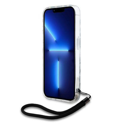 Deksel for Apple iPhone 15 Pro Max, Karl Lagerfeld, IML Luxury Zebra Pattern with Strap, Svart