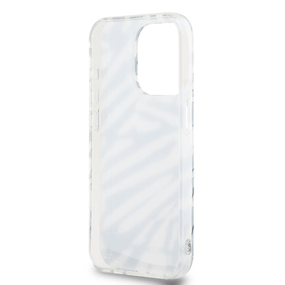 Deksel for Apple iPhone 15 Pro Max, Karl Lagerfeld, IML Luxury Zebra Pattern with Strap, Svart