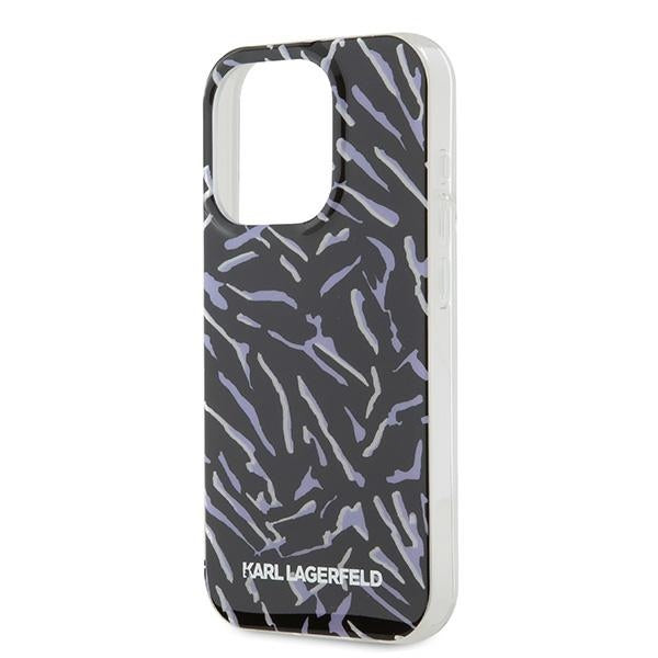 Deksel for Apple iPhone 15 Pro Max, Karl Lagerfeld, Zebra with Cord Strap, Lilla