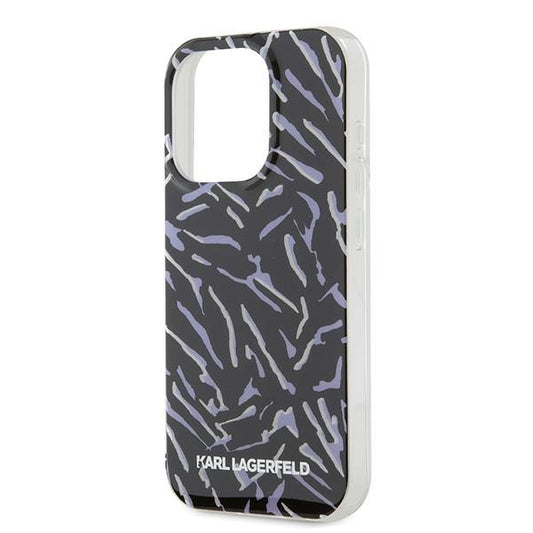 Deksel for Apple iPhone 15 Pro Max, Karl Lagerfeld, Zebra with Cord Strap, Lilla