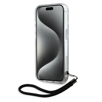 Deksel for Apple iPhone 15 Pro Max, Karl Lagerfeld, Zebra with Cord Strap, Lilla