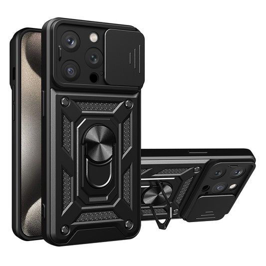 Deksel for Apple iPhone 15 Pro Max, Techsuit, CamShield, Svart