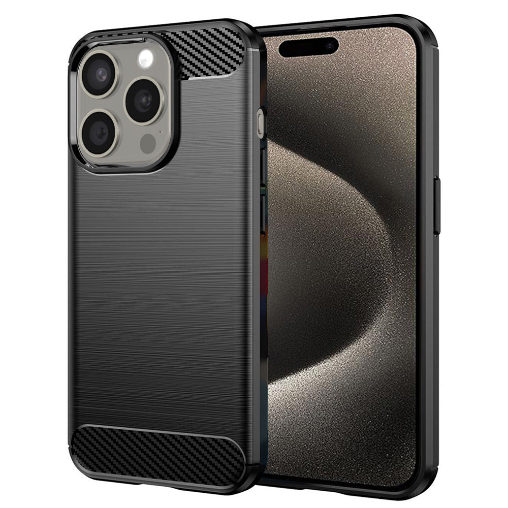 Deksel for Apple iPhone 15 Pro Max, Techsuit, Karbon, Svart