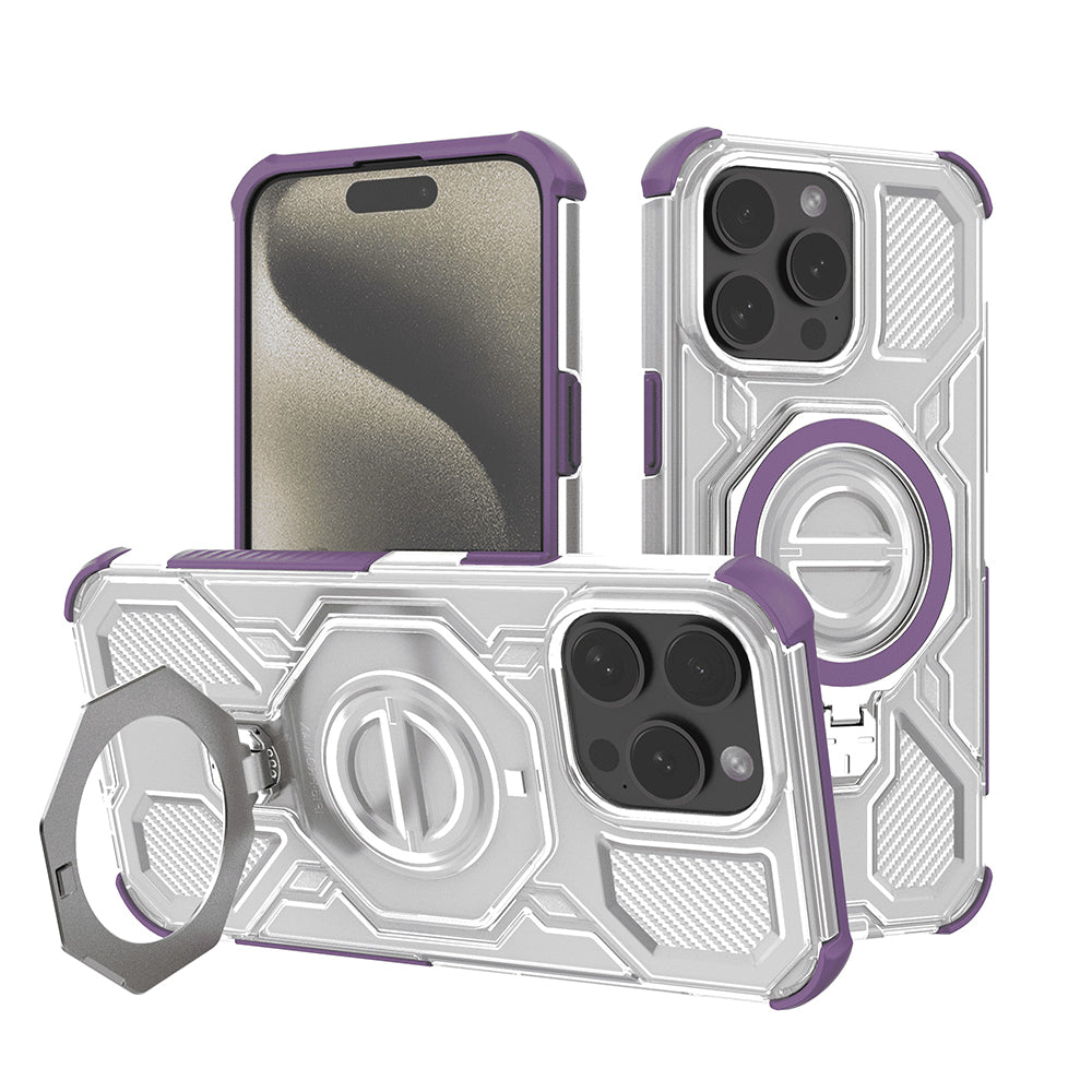Deksel for Apple iPhone 15 Pro Max, Techsuit, Carbon Shield Pro, Lilla