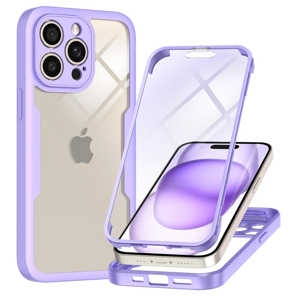 Deksel for Apple iPhone 15 Pro Max, Techsuit, ColorVerse 360, Lilla