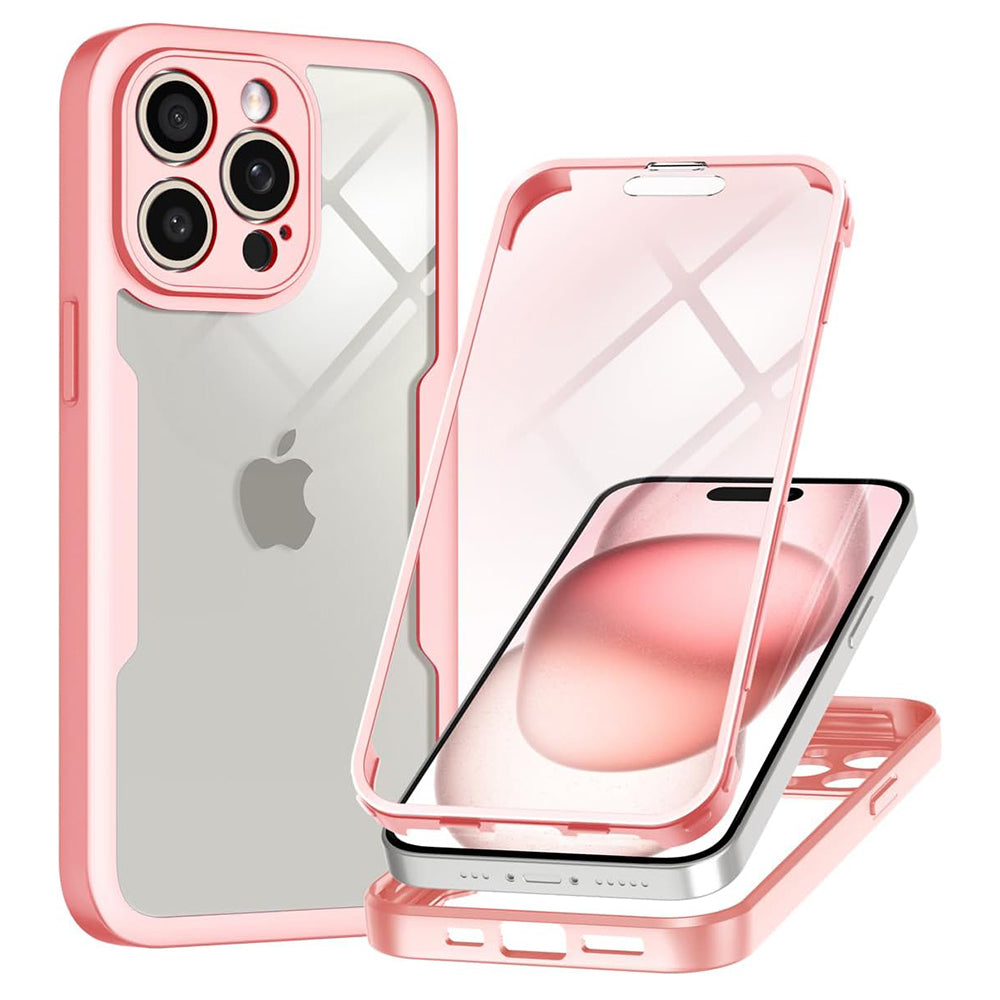 Deksel for Apple iPhone 15 Pro Max, Techsuit, ColorVerse 360, Rosa