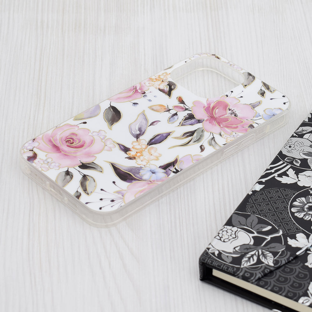 Deksel for Apple iPhone 15 Pro Max, Techsuit, Marble, Hvit