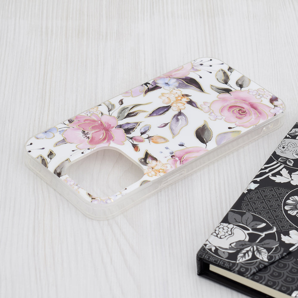 Deksel for Apple iPhone 15 Pro Max, Techsuit, Marble, Hvit