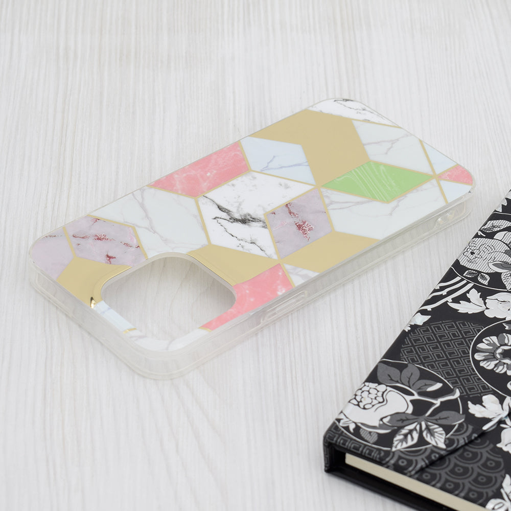 Deksel for Apple iPhone 15 Pro Max, Techsuit, Marble, Lilla
