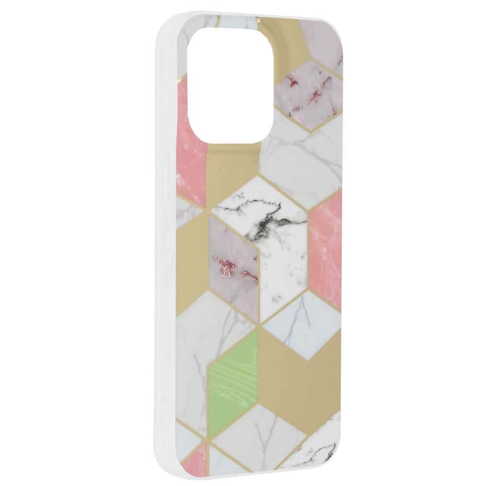 Deksel for Apple iPhone 15 Pro Max, Techsuit, Marble, Lilla