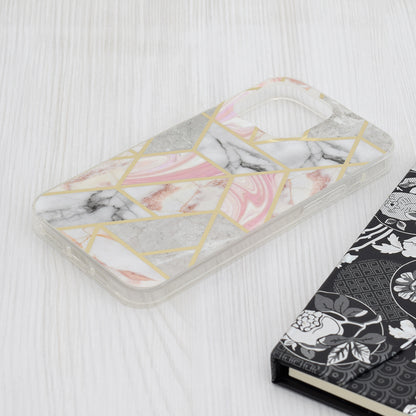 Deksel for Apple iPhone 15 Pro Max, Techsuit, Marble, Rosa