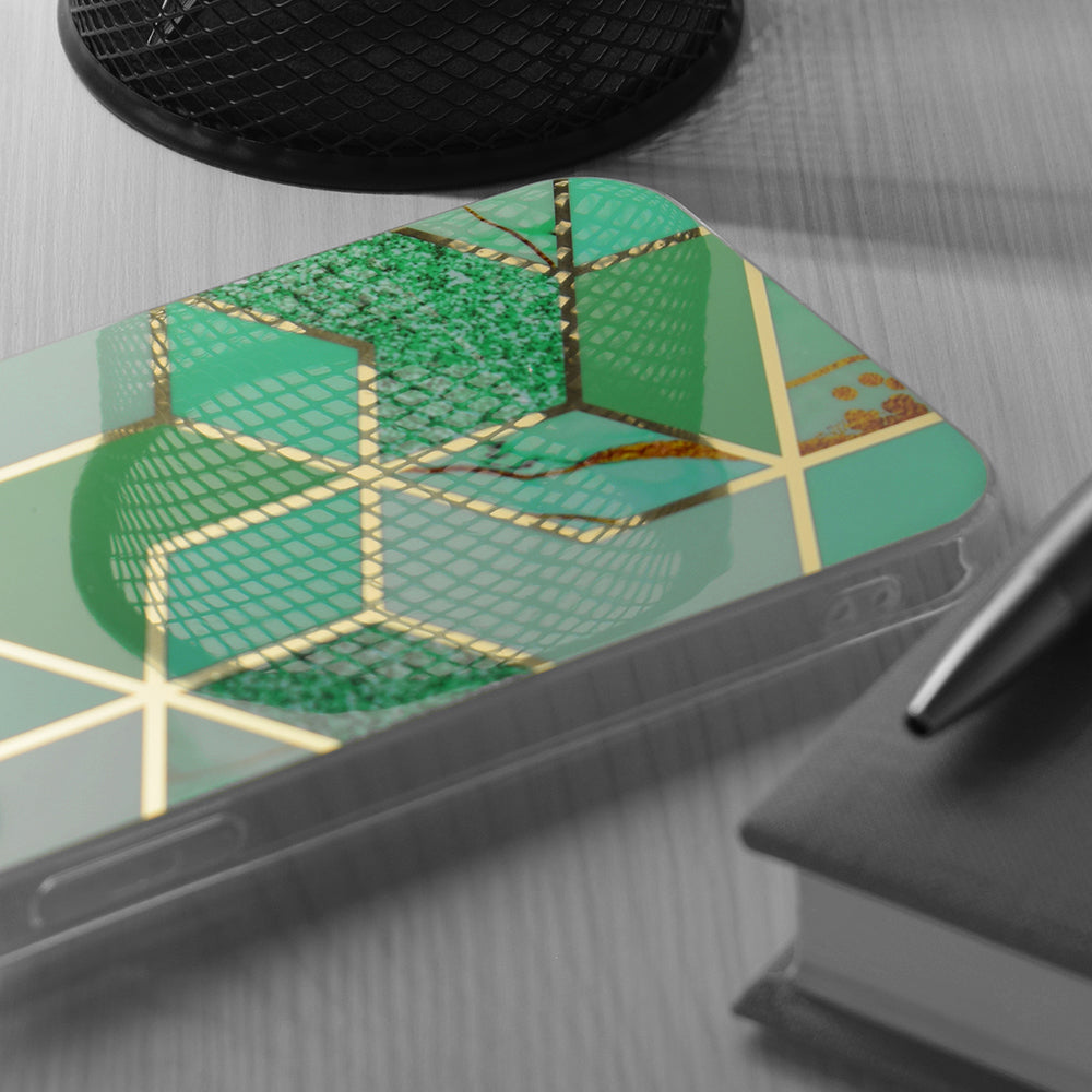 Deksel for Apple iPhone 15 Pro Max, Techsuit, Marble, Grønn