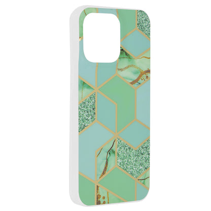 Deksel for Apple iPhone 15 Pro Max, Techsuit, Marble, Grønn