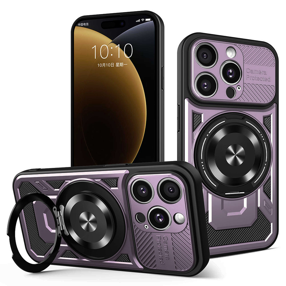 Deksel for Apple iPhone 15 Pro Max, Techsuit, RuggedCam, Lilla