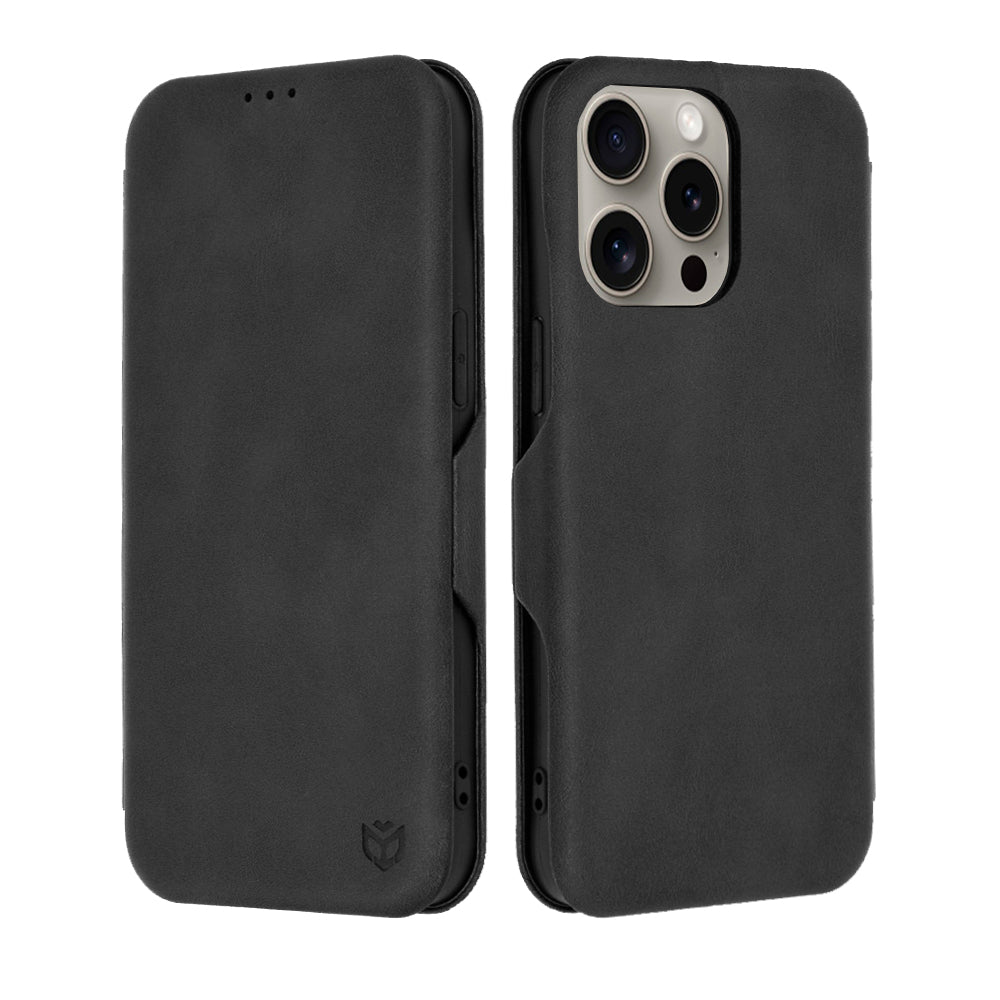 Deksel for Apple iPhone 15 Pro Max, Techsuit, Safe Wallet Plus, Svart