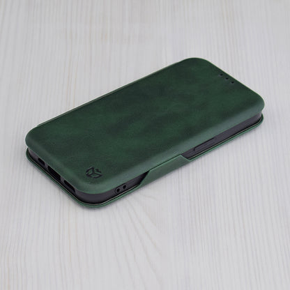 Deksel for Apple iPhone 15 Pro Max, Techsuit, Safe Wallet Plus, Grønn