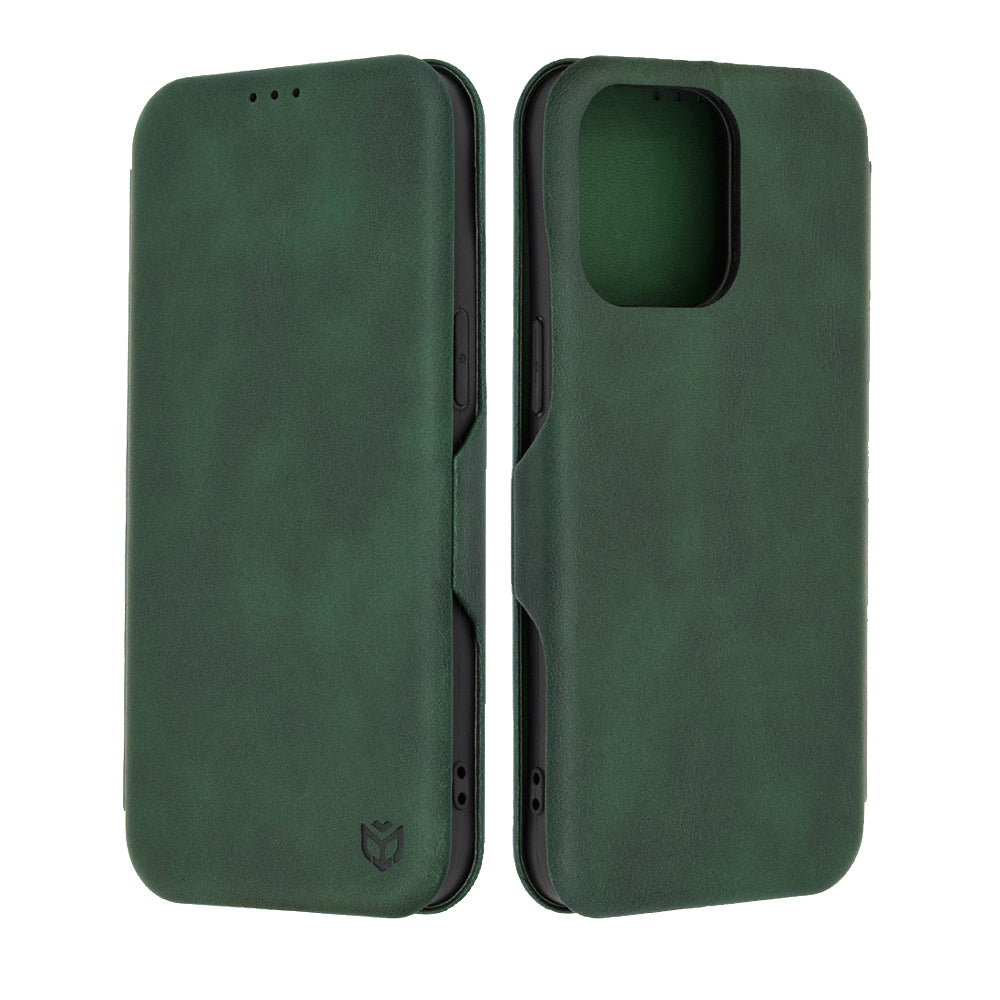 Deksel for Apple iPhone 15 Pro Max, Techsuit, Safe Wallet Plus, Grønn