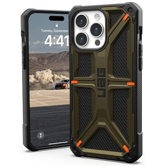Deksel for Apple iPhone 15 Pro Max, Urban Armor Gear, Monarch Kevlar, Grønn