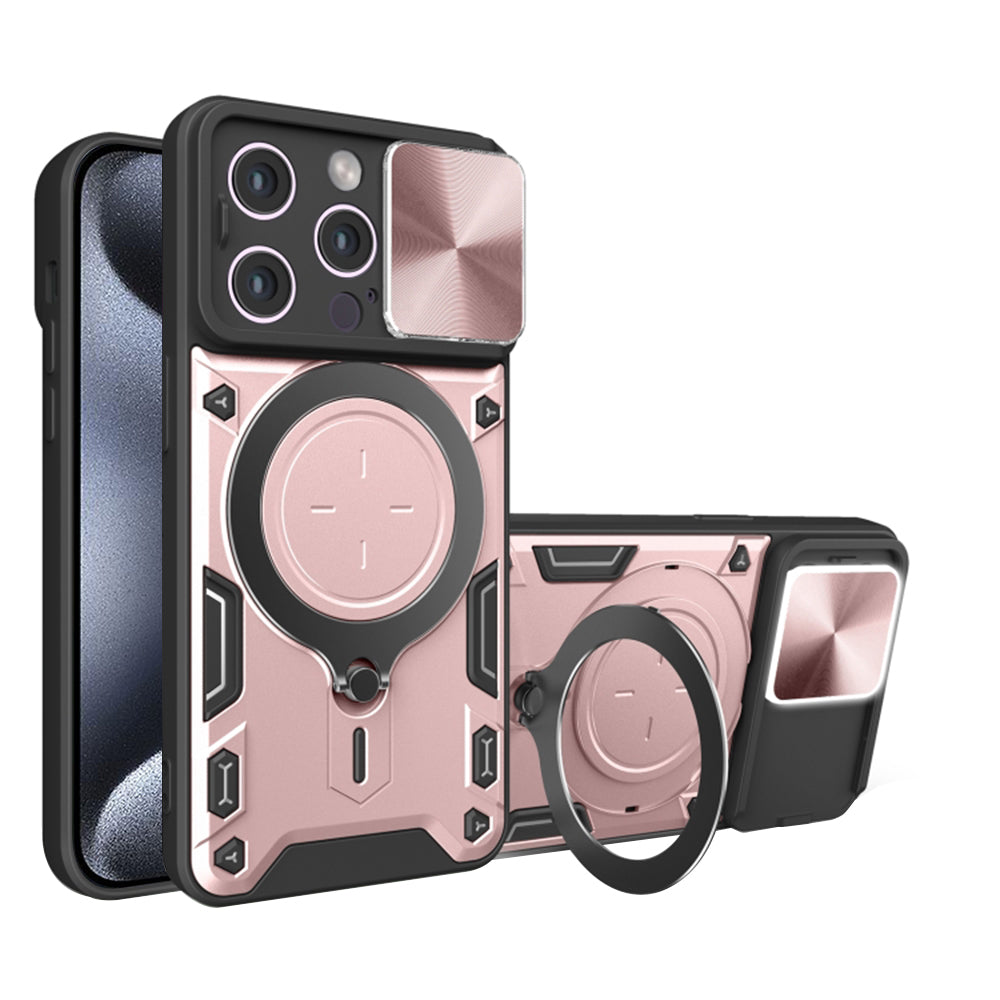 Deksel for Apple iPhone 15 Pro, Techsuit, CamGuard Pro, Rosa Gull