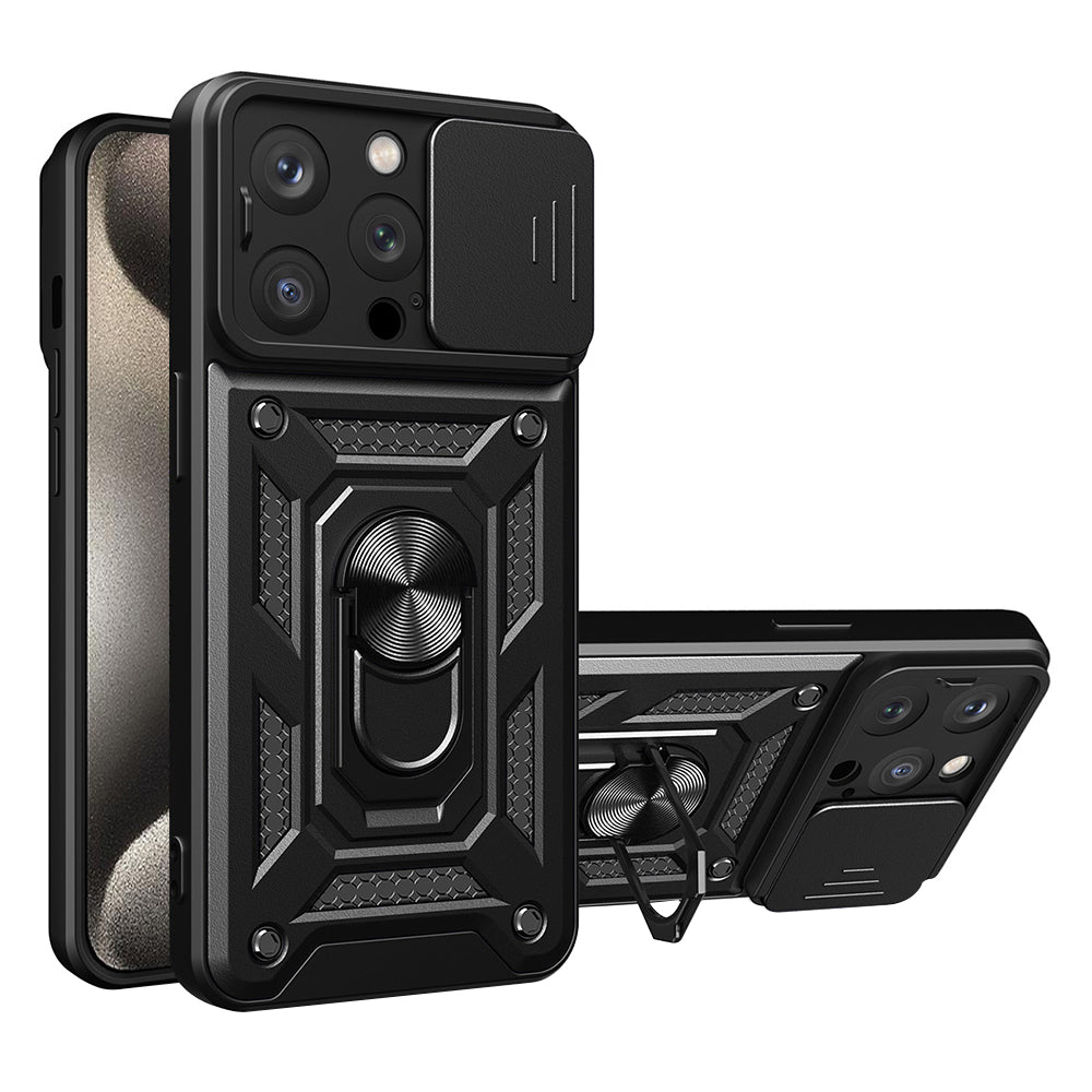 Deksel for Apple iPhone 15 Pro, Techsuit, CamShield, Svart
