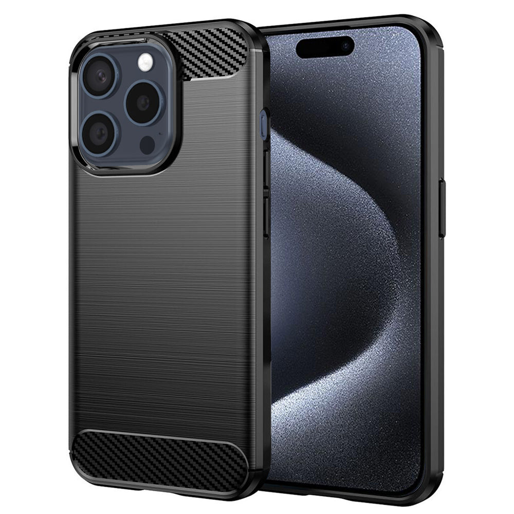 Deksel for Apple iPhone 15 Pro, Techsuit, Karbon, Svart