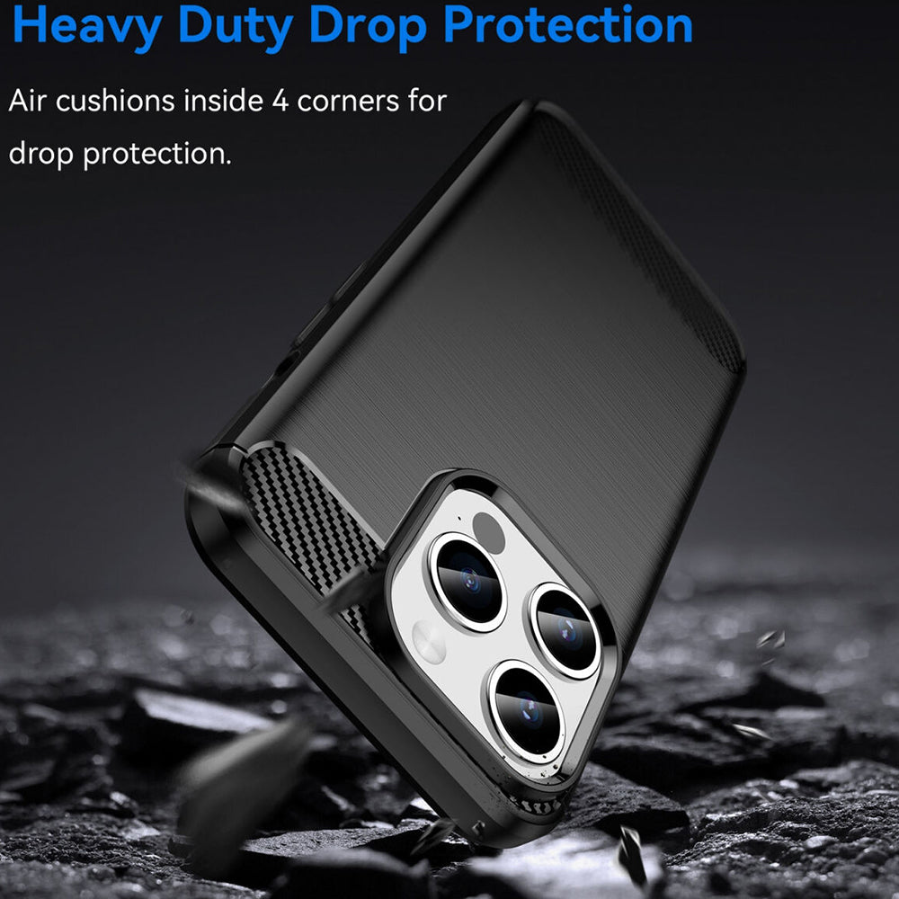Deksel for Apple iPhone 15 Pro, Techsuit, Karbon, Svart