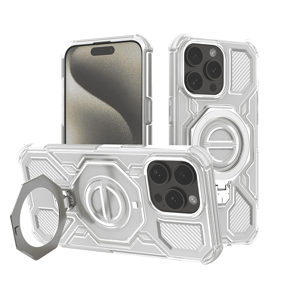 Deksel for Apple iPhone 15 Pro, Techsuit, Carbon Shield Pro, Hvit