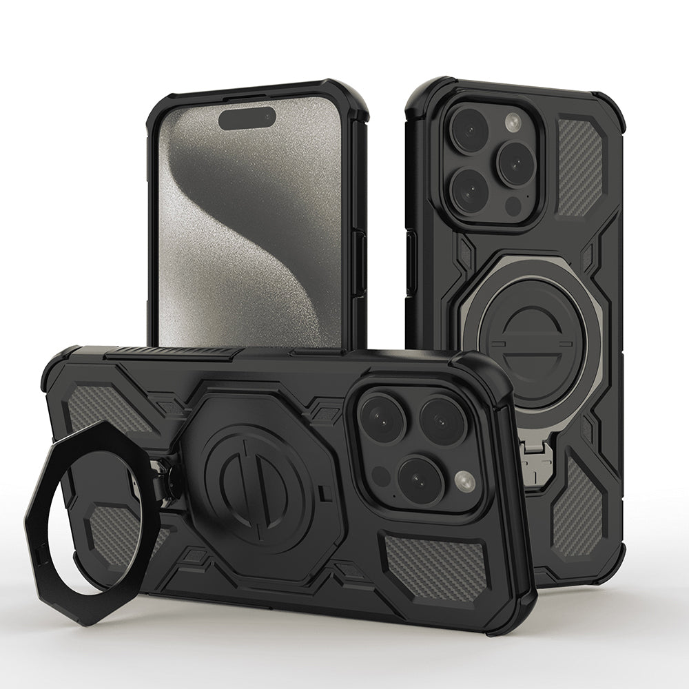 Deksel for Apple iPhone 15 Pro, Techsuit, Carbon Shield Pro, Svart