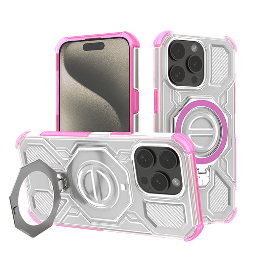 Deksel for Apple iPhone 15 Pro, Techsuit, Carbon Shield Pro, Rosa