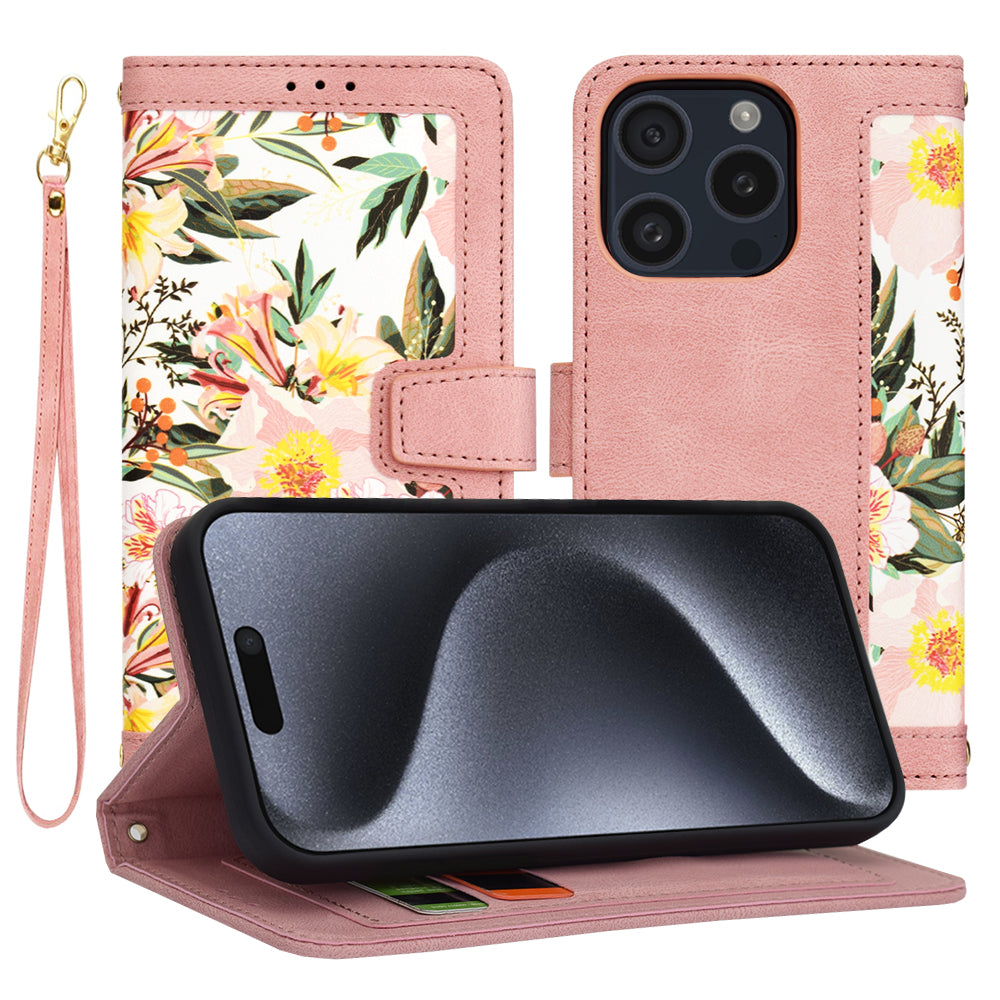 Deksel til Apple iPhone 15 Pro, Techsuit, FlipCraft, Rosa