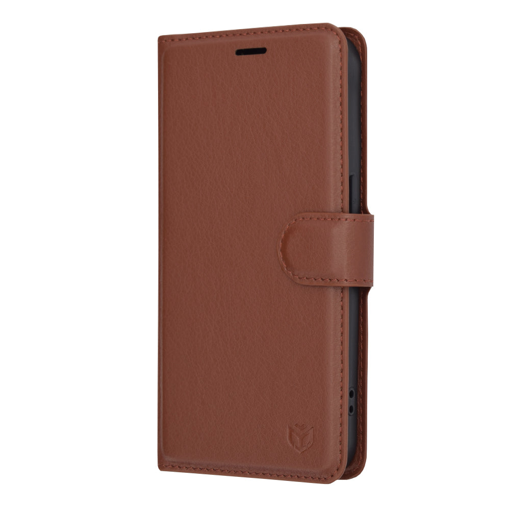 Deksel for Apple iPhone 15 Pro, Techsuit, Leather Folio, Brun