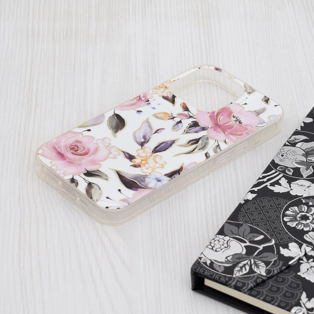 Deksel for Apple iPhone 15 Pro, Techsuit, Marble, Hvit