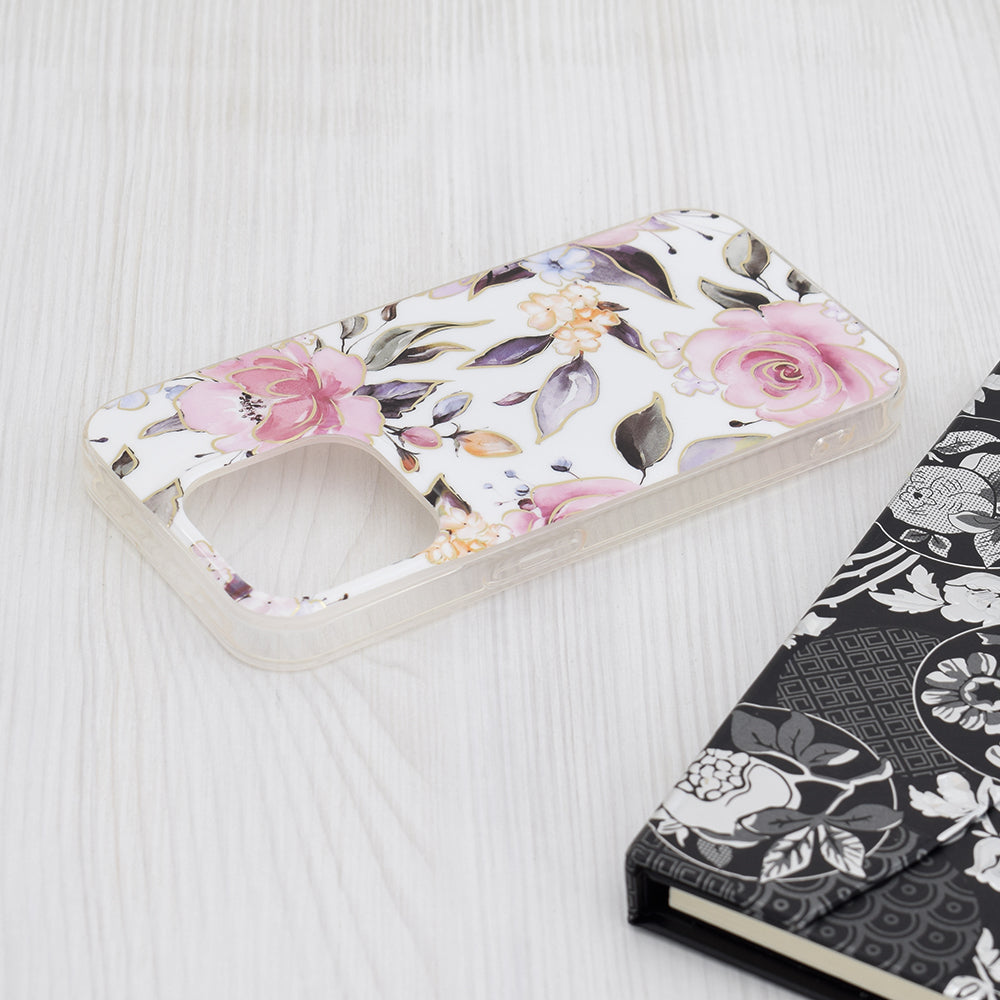 Deksel for Apple iPhone 15 Pro, Techsuit, Marble, Hvit