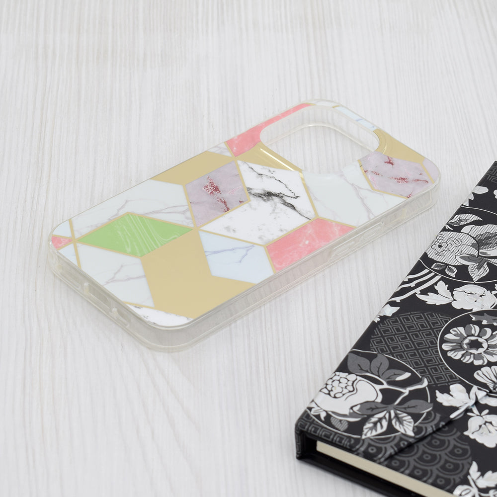 Deksel til Apple iPhone 15 Pro, Techsuit, Marble, Lilla