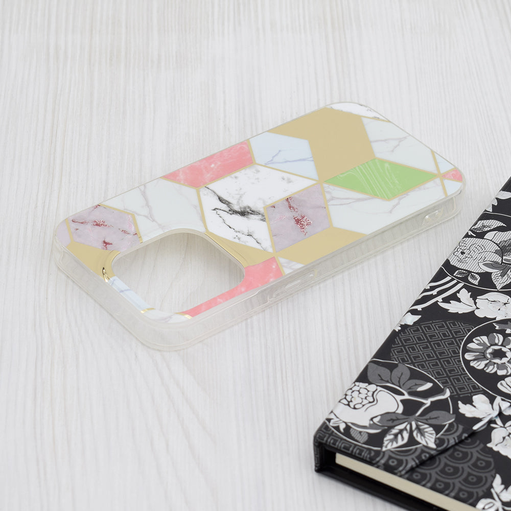 Deksel til Apple iPhone 15 Pro, Techsuit, Marble, Lilla