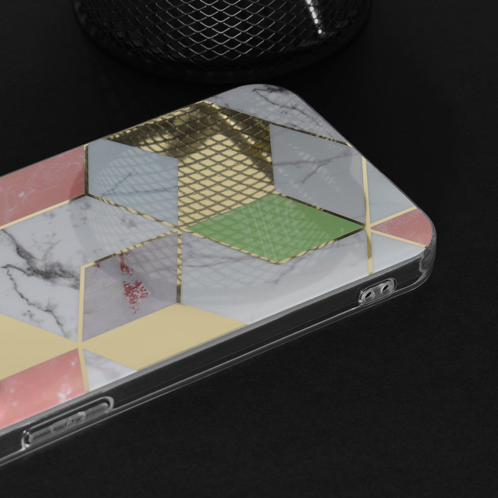 Deksel til Apple iPhone 15 Pro, Techsuit, Marble, Lilla