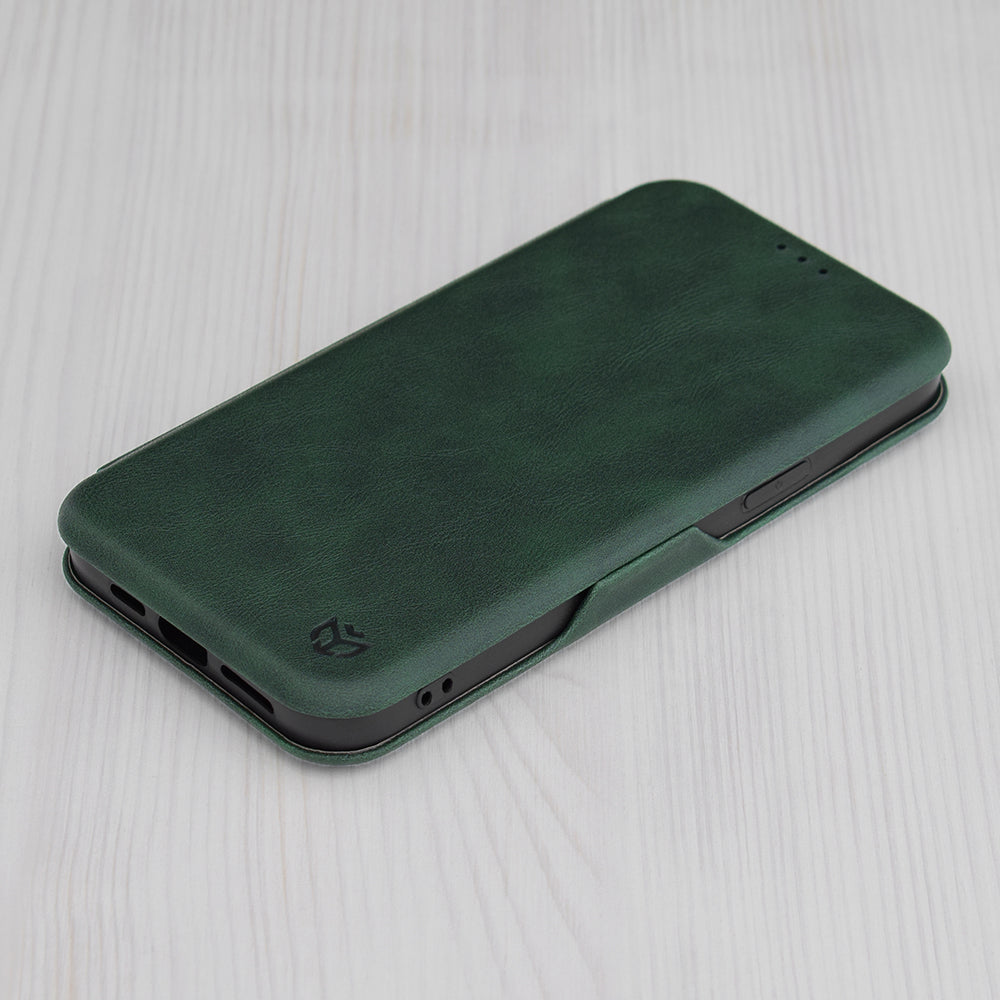 Deksel for Apple iPhone 15 Pro, Techsuit, Safe Wallet Plus, Grønn