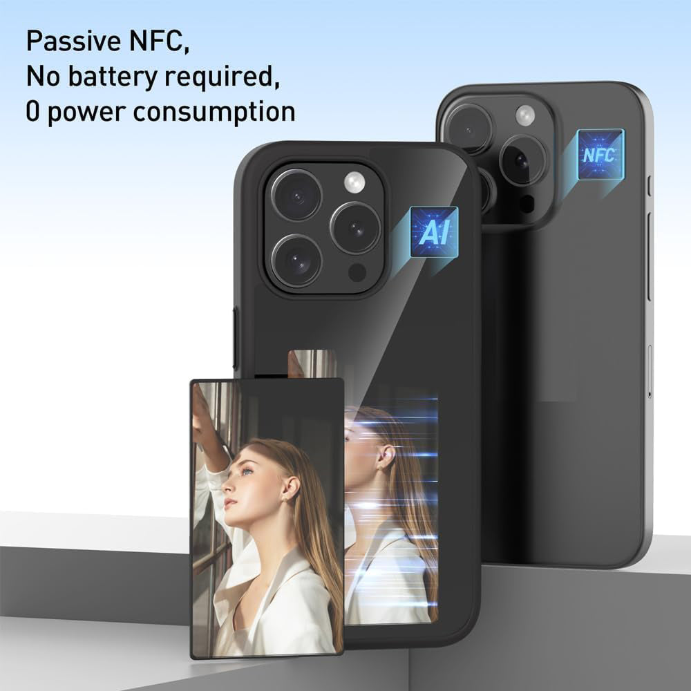 Deksel for Apple iPhone 15 Pro, Techsuit, SmartScreen NFC, Svart
