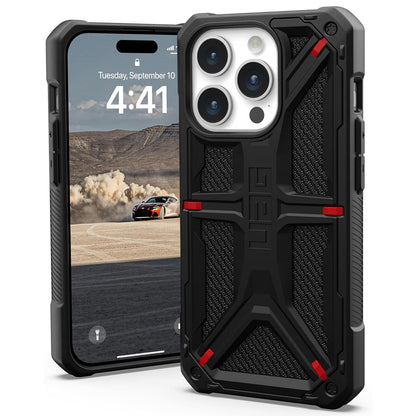 Deksel for Apple iPhone 15 Pro, Urban Armor Gear, Monarch Kevlar, Svart