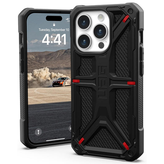 Deksel for Apple iPhone 15 Pro, Urban Armor Gear, Monarch Kevlar, Svart