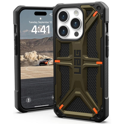 Deksel for Apple iPhone 15 Pro, Urban Armor Gear, Monarch Kevlar, Grønn