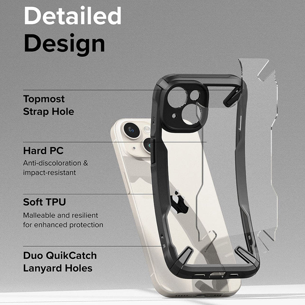 Deksel for Apple iPhone 15, Ringke, Fusion X, Svart