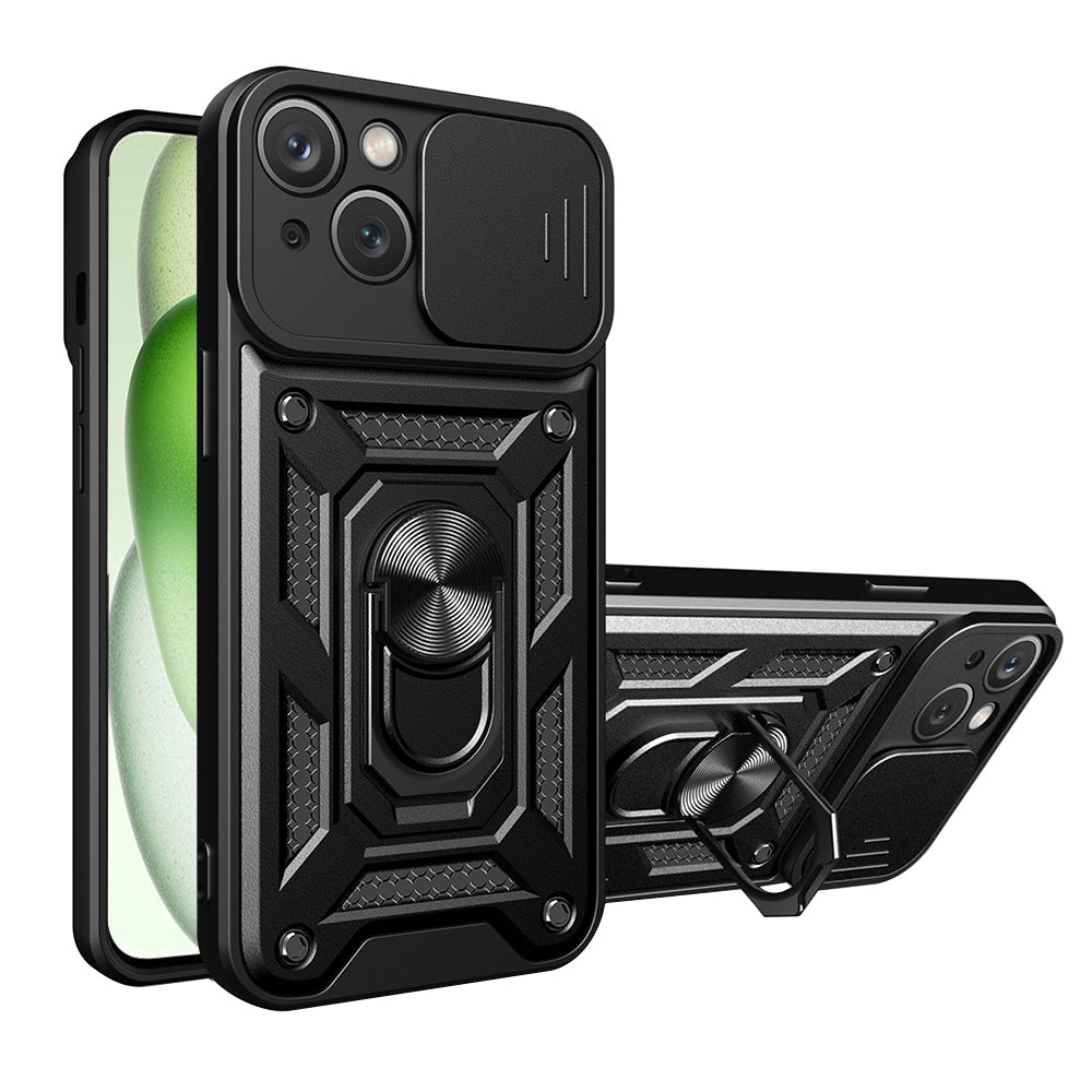 Deksel for Apple iPhone 15, Techsuit, CamShield, Svart