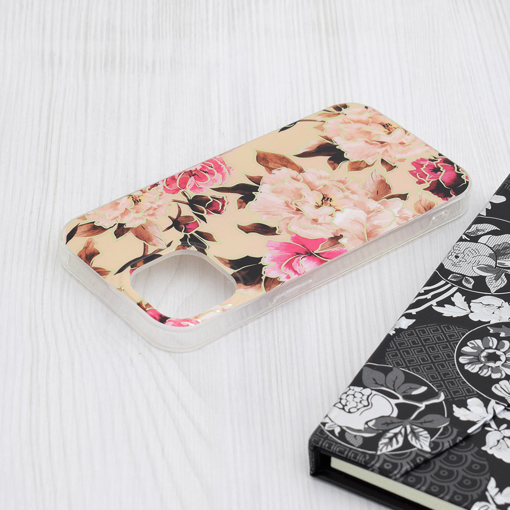 Deksel for Apple iPhone 15, Techsuit, Marble, Beige